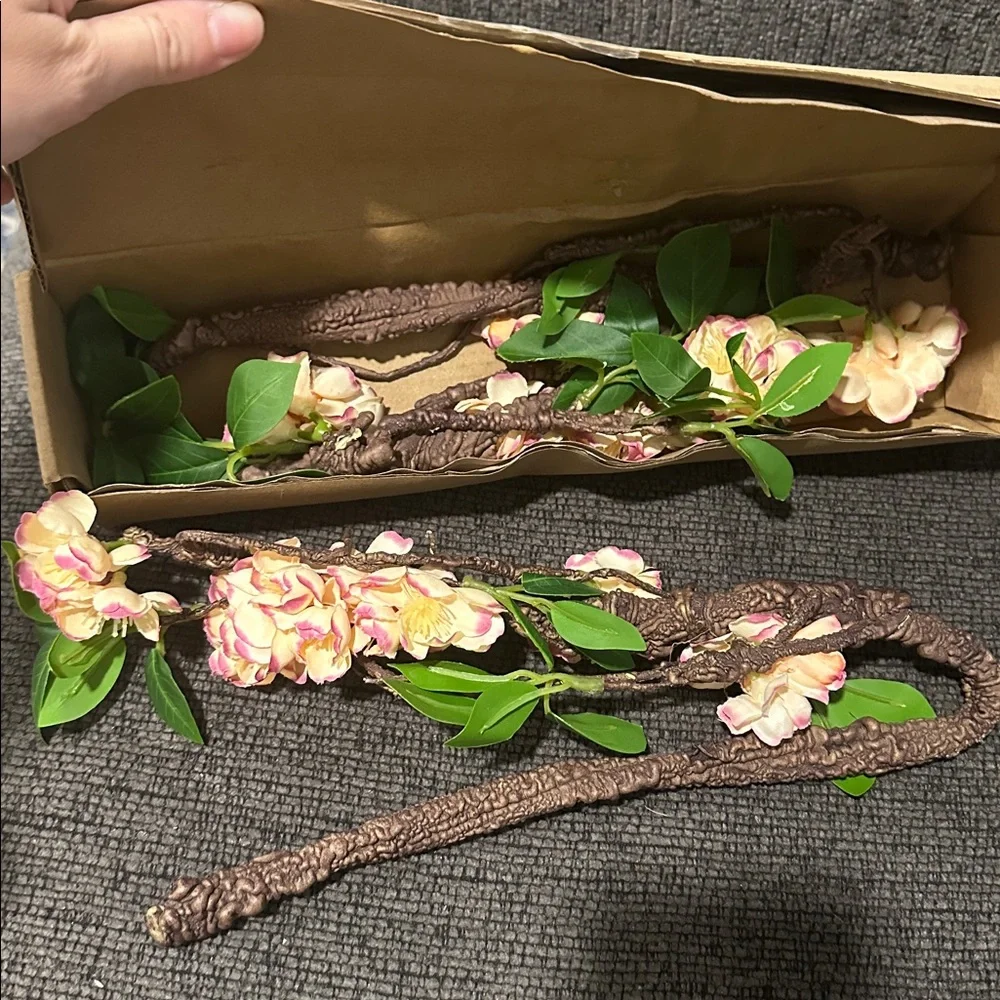 Floral Garland with Pink and Green Accents